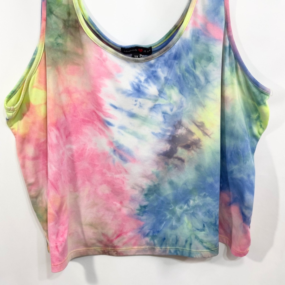 Absolutely‎ It Plus Size 3X Tie Dye Tank Top Sleeveless Casual Cropped 1546 - Picture 7 of 7